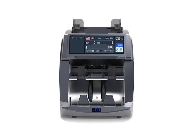 HK6080-MAX01 1+1 口全功能整潔度點（diǎn）鈔分揀機——7.8 寸 HD 彩屏（píng）、工廠可核驗的網點級銀行（háng）現金分揀（jiǎn）設備